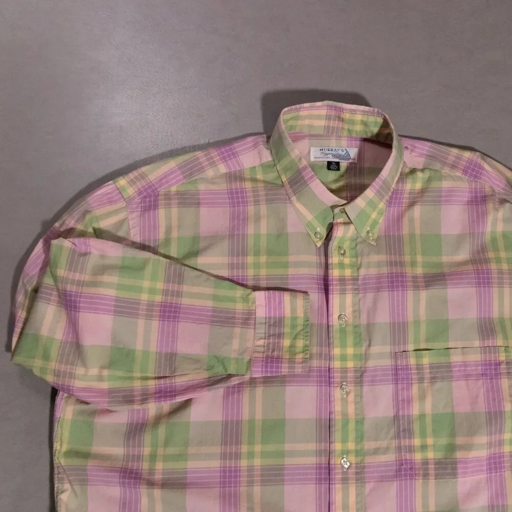 Murray's Toggery Shop Nantucket Reds Plaid Button L/S Shirt Men's XL USA Made - Picture 5 of 5